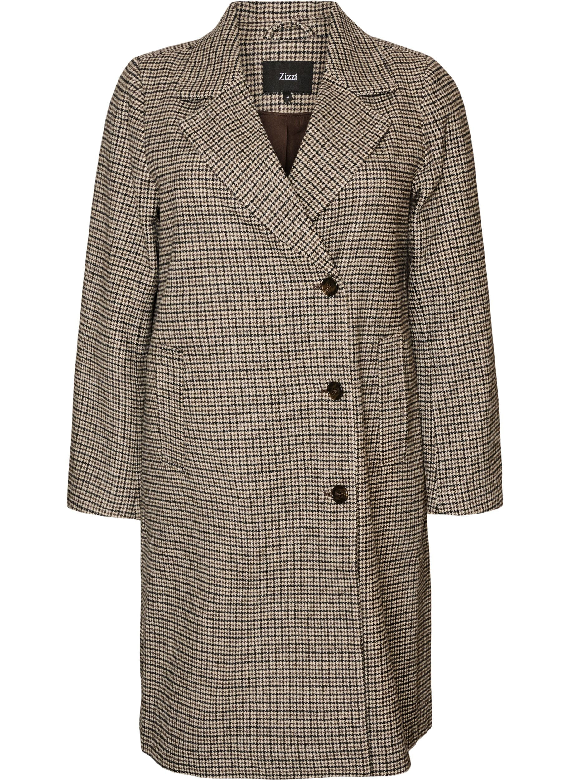 ZizzifashionMid-length checked coat, Brown, Packshot image number 0