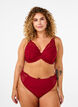 Microfiber thong with lace, Red, Model image number 0