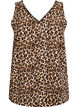 Printed top with v-neck, Brown, Packshot image number 0
