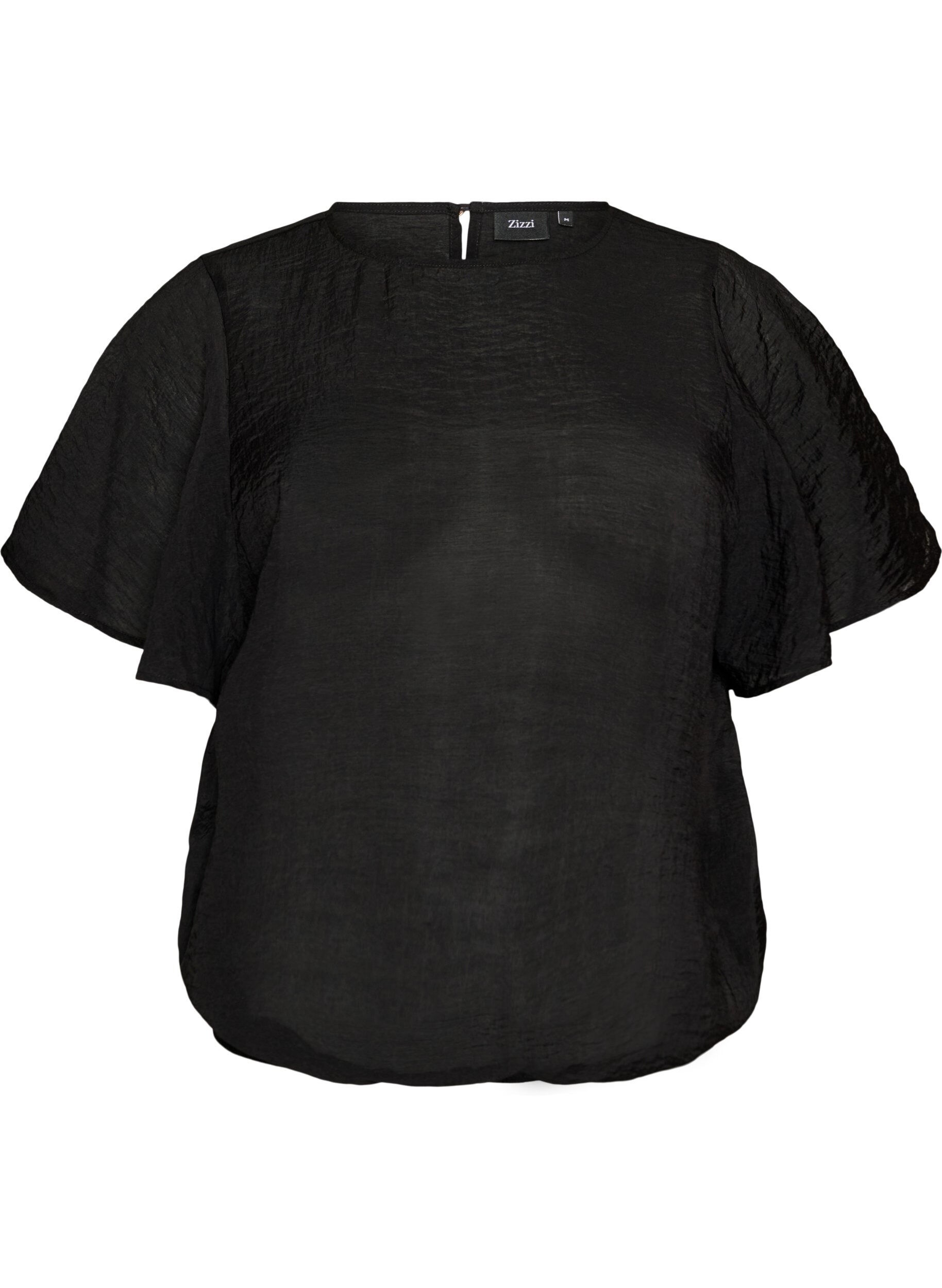 Blouse with balloon shape and wing sleeves