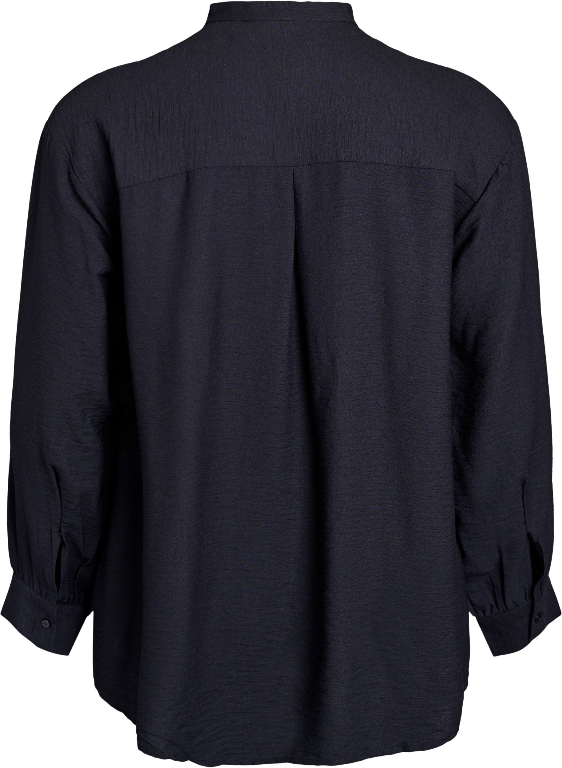 Zizzifashion Viscose shirt with A-line shape, Black, Packshot image number 1