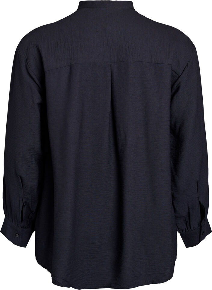 Viscose shirt with A-line shape, Black, Packshot image number 1