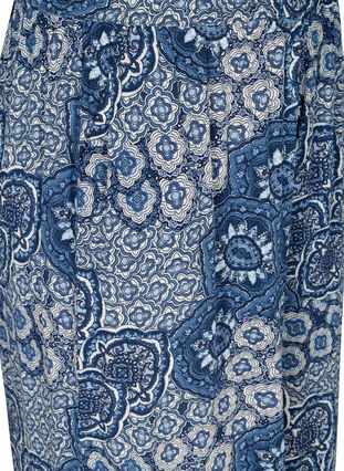 Printed culotte trousers in viscose, Asian Blue Print , Packshot image number 2