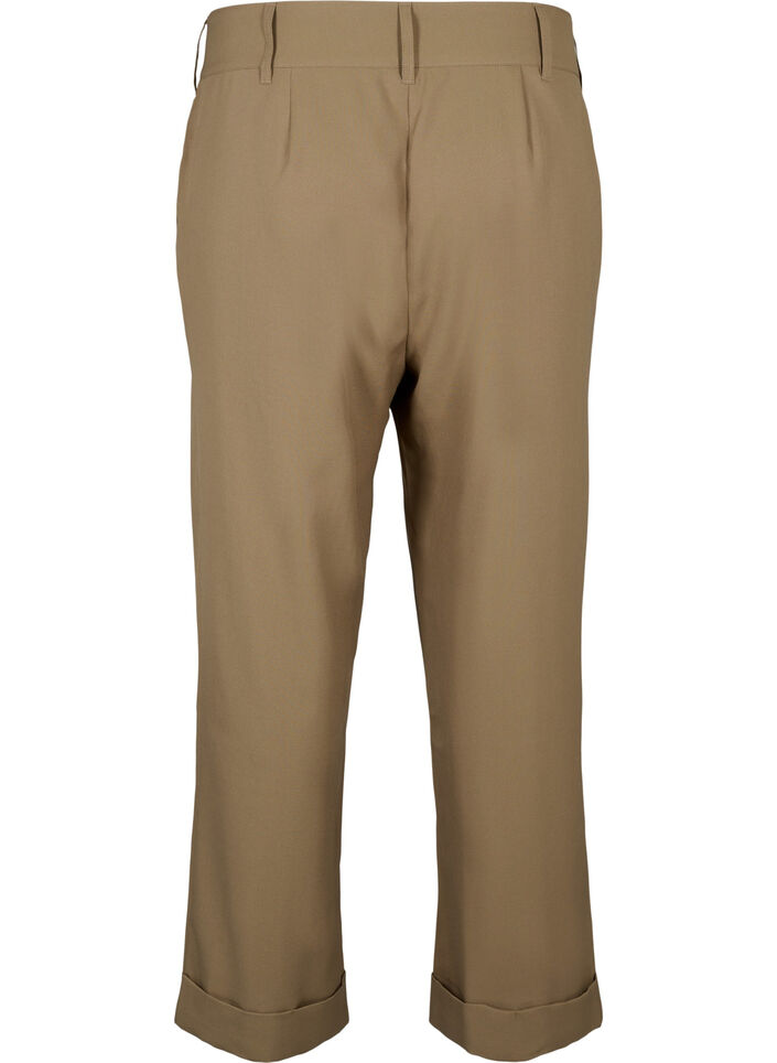 High-waisted pants with fold-up, Petrified Oak, Packshot image number 1