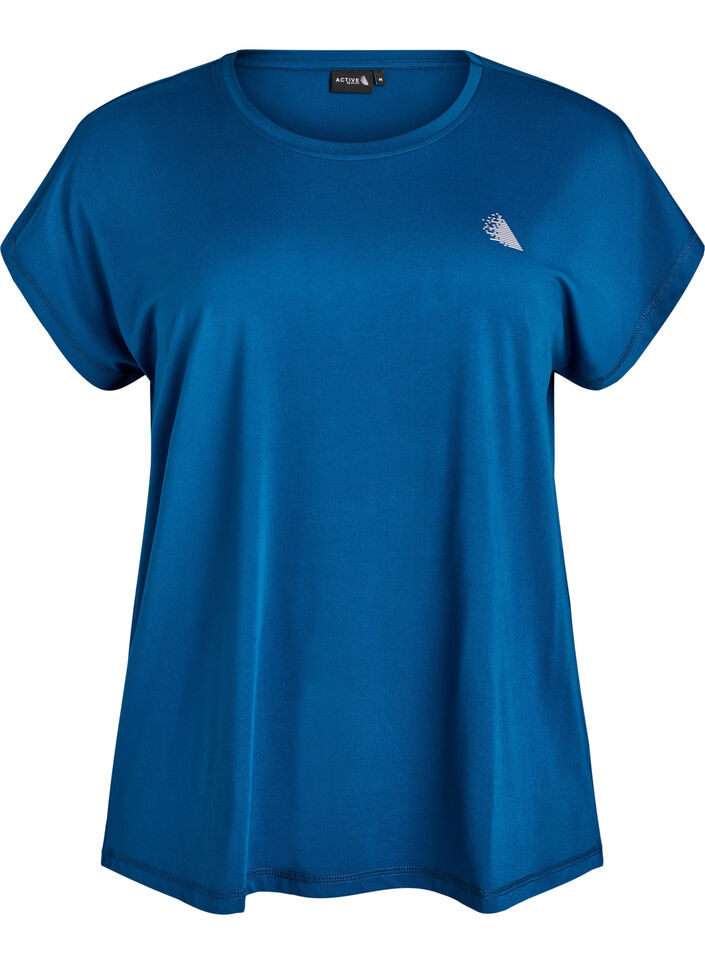 Solid-coloured training T-shirt, Blue, Packshot image number 0