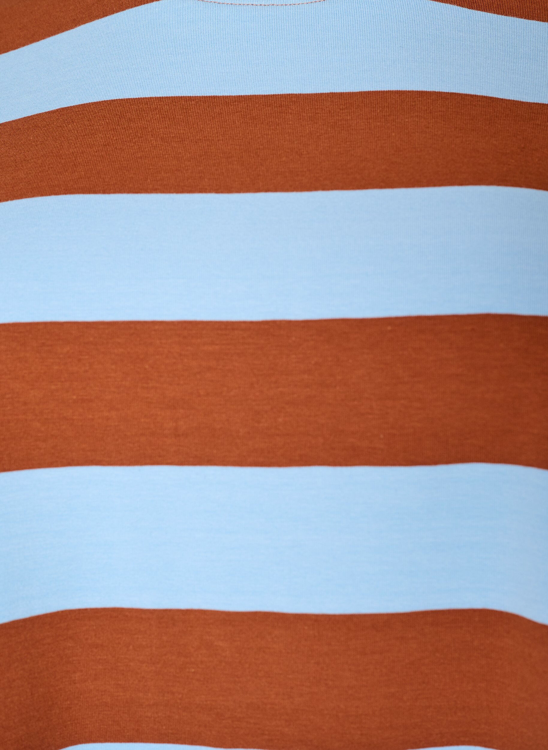 Zizzifashion Oversized T-shirt with stripes and 1/2 sleeves, Light Blue, Packshot image number 2