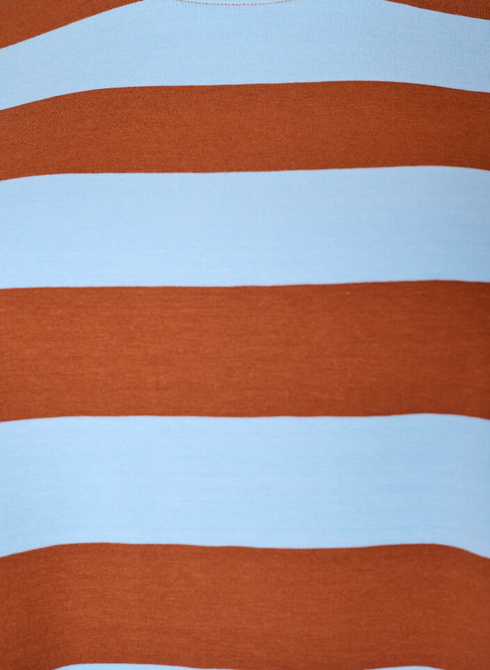 Oversized T-shirt with stripes and 1/2 sleeves, Light Blue, Packshot image number 2