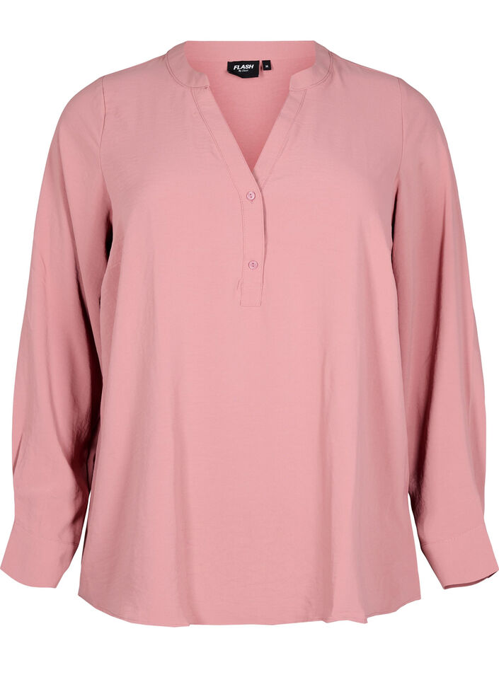 FLASH - Shirt blouse with long sleeves, Rose, Packshot image number 0