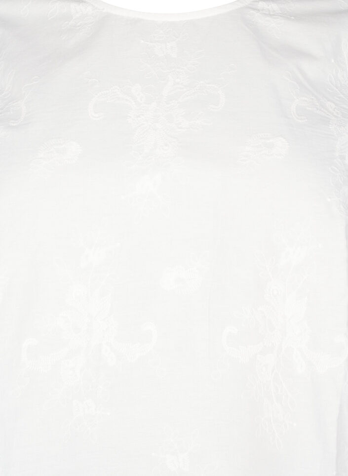 Long-sleeved blouse with embroidery, White, Packshot image number 2