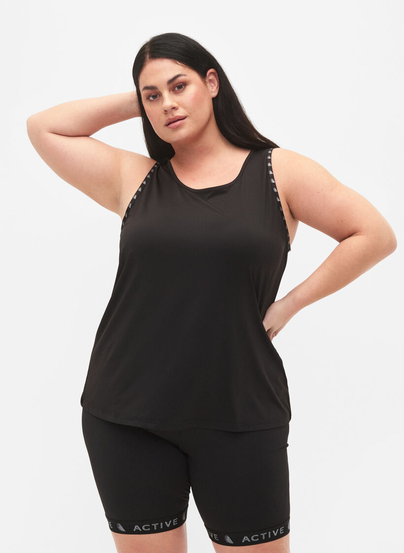 Plain workout top, Black, Model image number 0