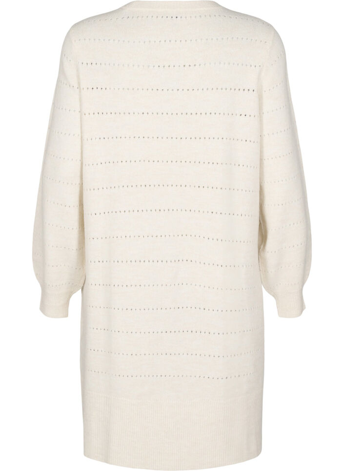 Knit dress with slits and lace pattern, Birch Mel., Packshot image number 1