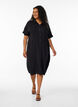 Long shirt dress with short sleeves, Black, Model image number 1
