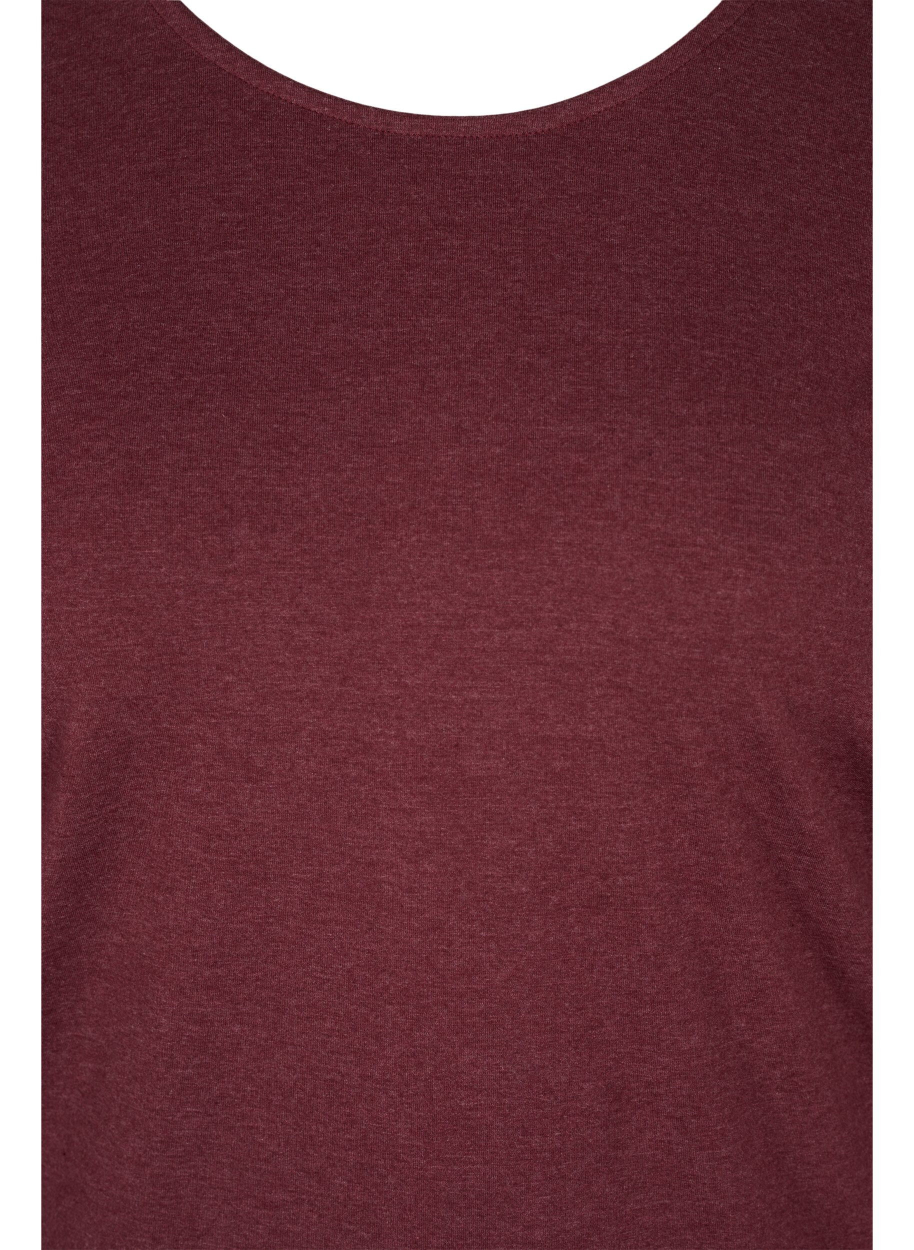 Zizzifashion Basic blouse with long sleeves, Cabernet Melange, Packshot image number 2