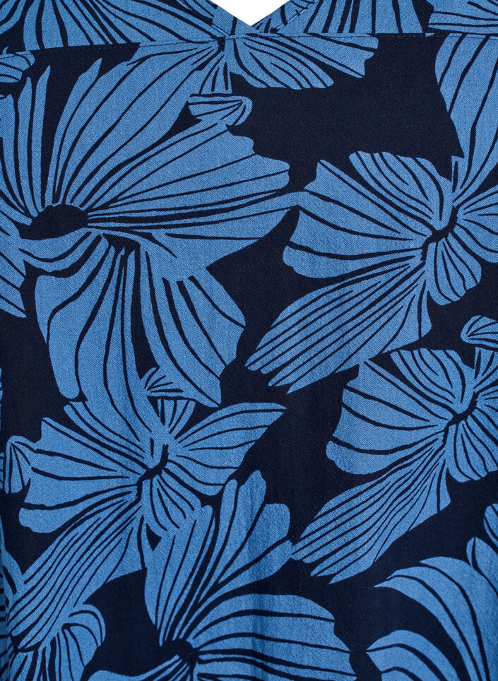 Short a-line dress with floral print, Blue, Packshot image number 2