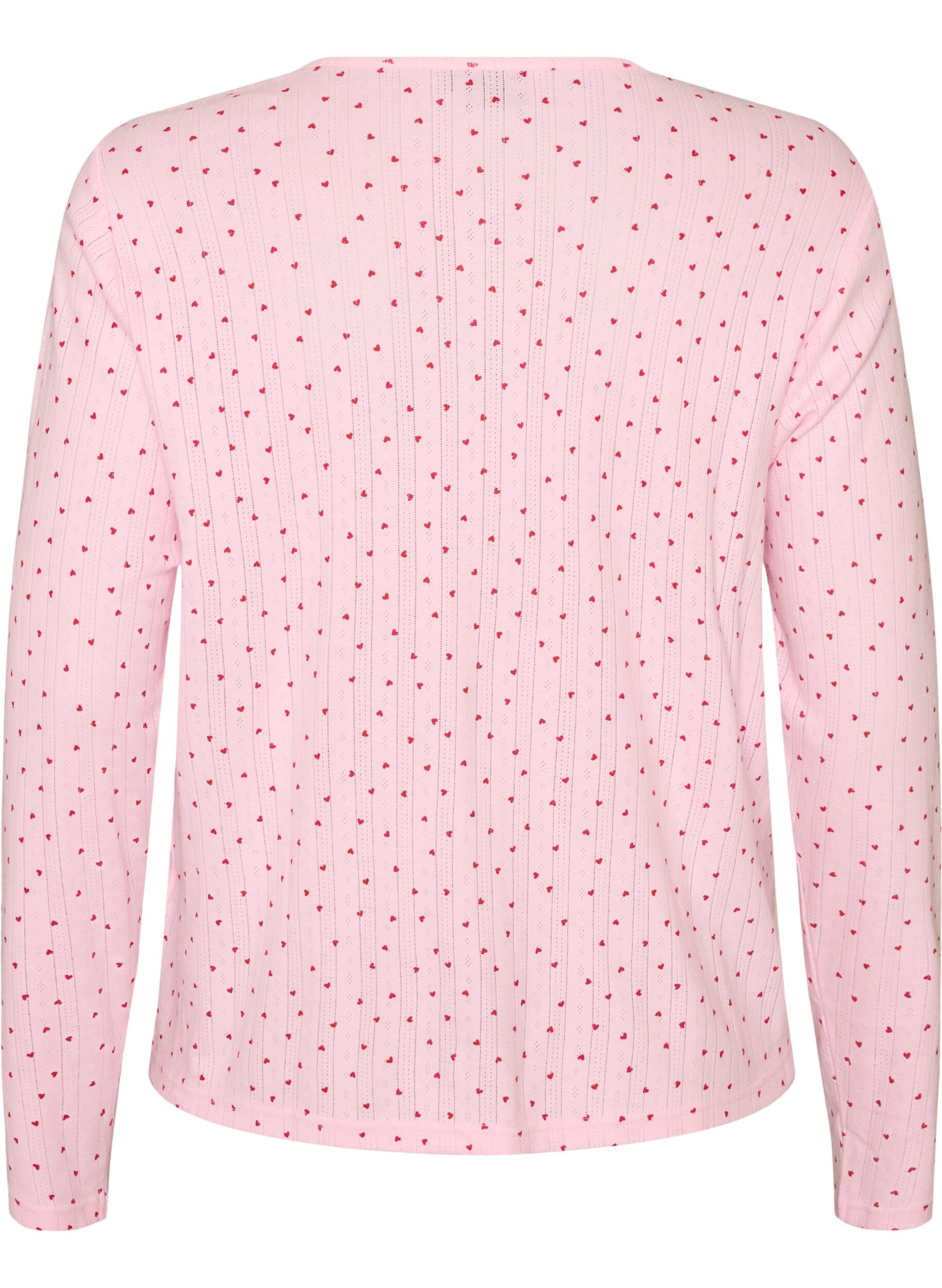 ZizzifashionCardigan in organic cotton with eyelet embroidery, Pink, Packshot image number 1
