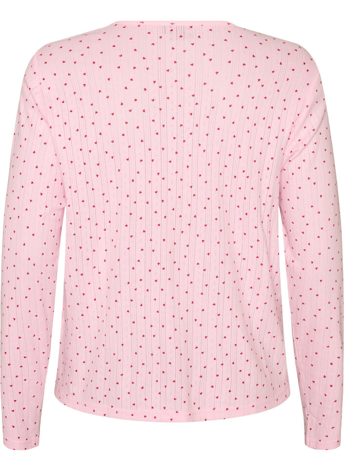 Cardigan in organic cotton with eyelet embroidery, Pink, Packshot image number 1