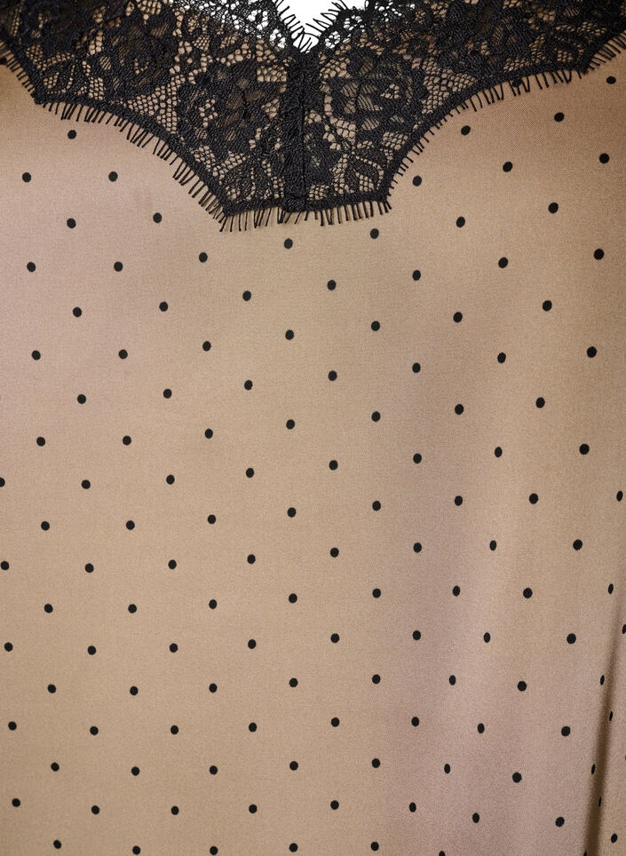 Strappy top with lace and an asymmetrical hem, Beige, Packshot image number 2