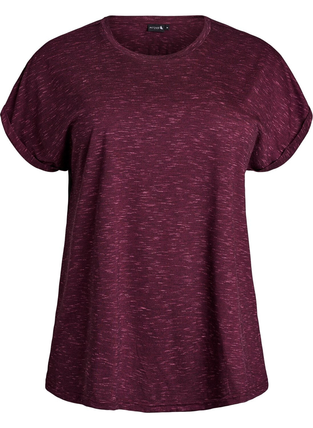 ZizzifashionLoose workout t-shirt with short sleeves, Dark Bordeaux, Packshot image number 0