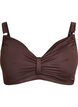 Underwire bikini bra with draping, Brown, Packshot image number 0