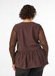 Sleeveless peplum blouse with decorative buttons, Brown, Model image number 2