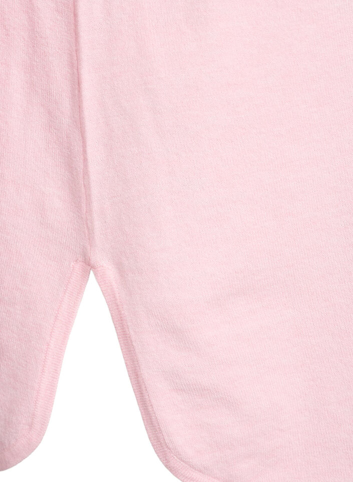 Fine-knit blouse with v-neck and front detail, Pink, Packshot image number 3