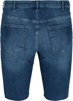 Amy denim shorts with a high waist, Blue denim, Packshot image number 1