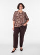 Viscose blouse with V-neck, Brown, Model image number 1