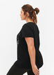 Cotton training t-shirt with a print, Black w. Playstyle, Model image number 1
