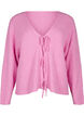 Knitted cardigan with tie belt, Begonia Pink Mel., Packshot image number 0