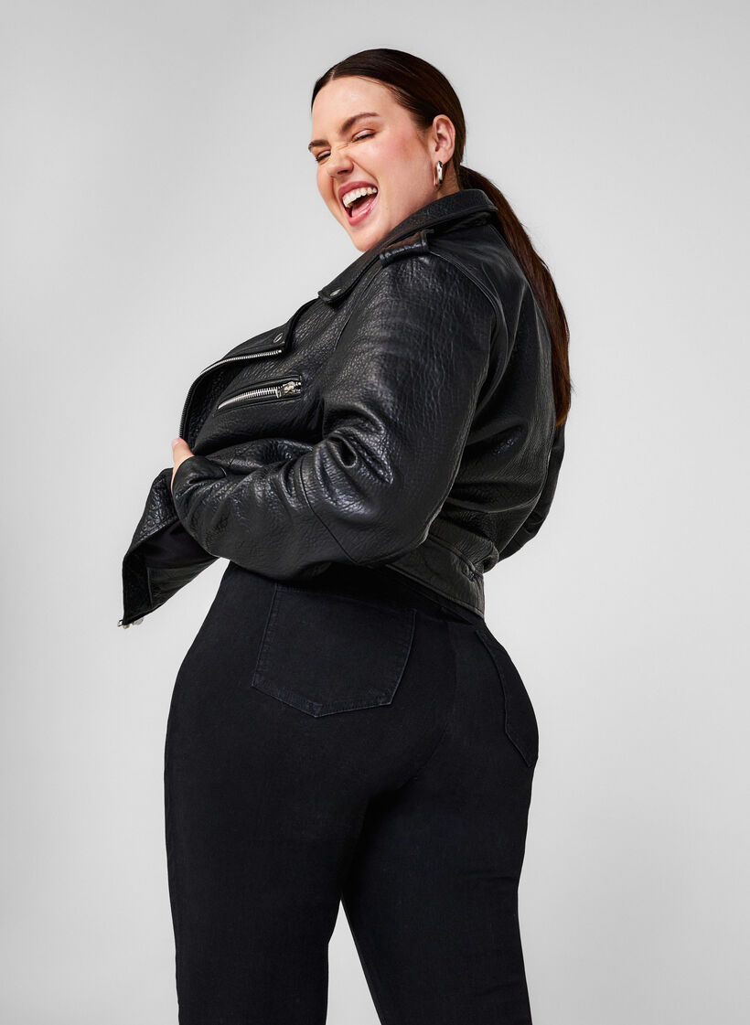 Stretchy jeggings with high waist, Black, Image image number 0