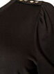 Blouse with button detail and short puff sleeves, Black, Packshot image number 2