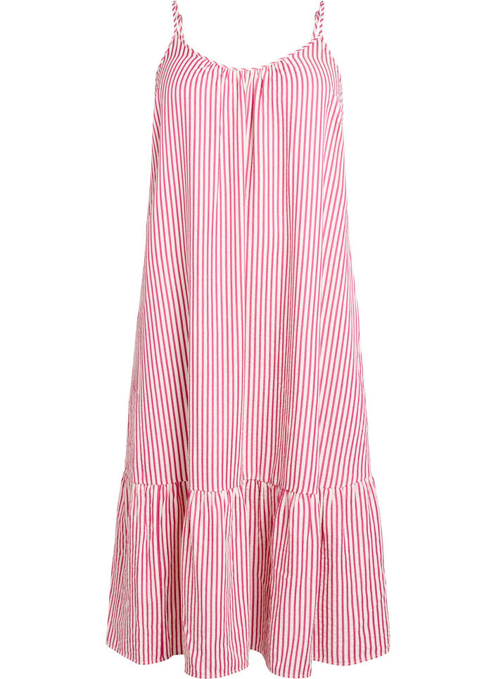 Summer dress with stripes and A-line shape, Pink, Packshot image number 0