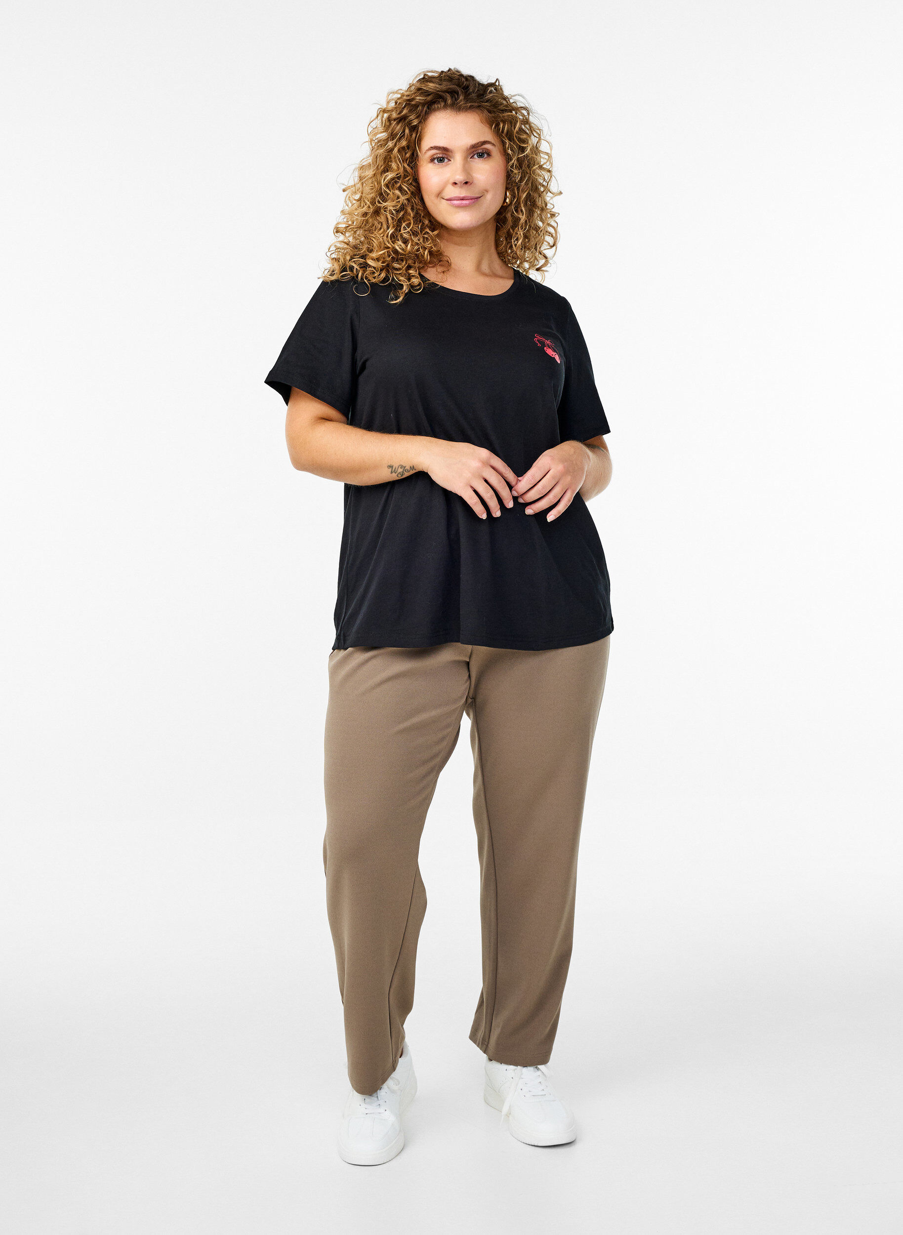 Zizzifashion FLASH - T-shirt with motif, Black, Model image number 1