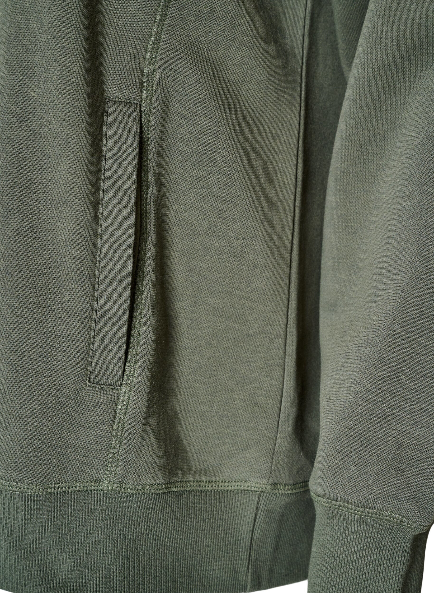 Zizzifashion Sweatshirt with high collar and pockets, Green, Packshot image number 3