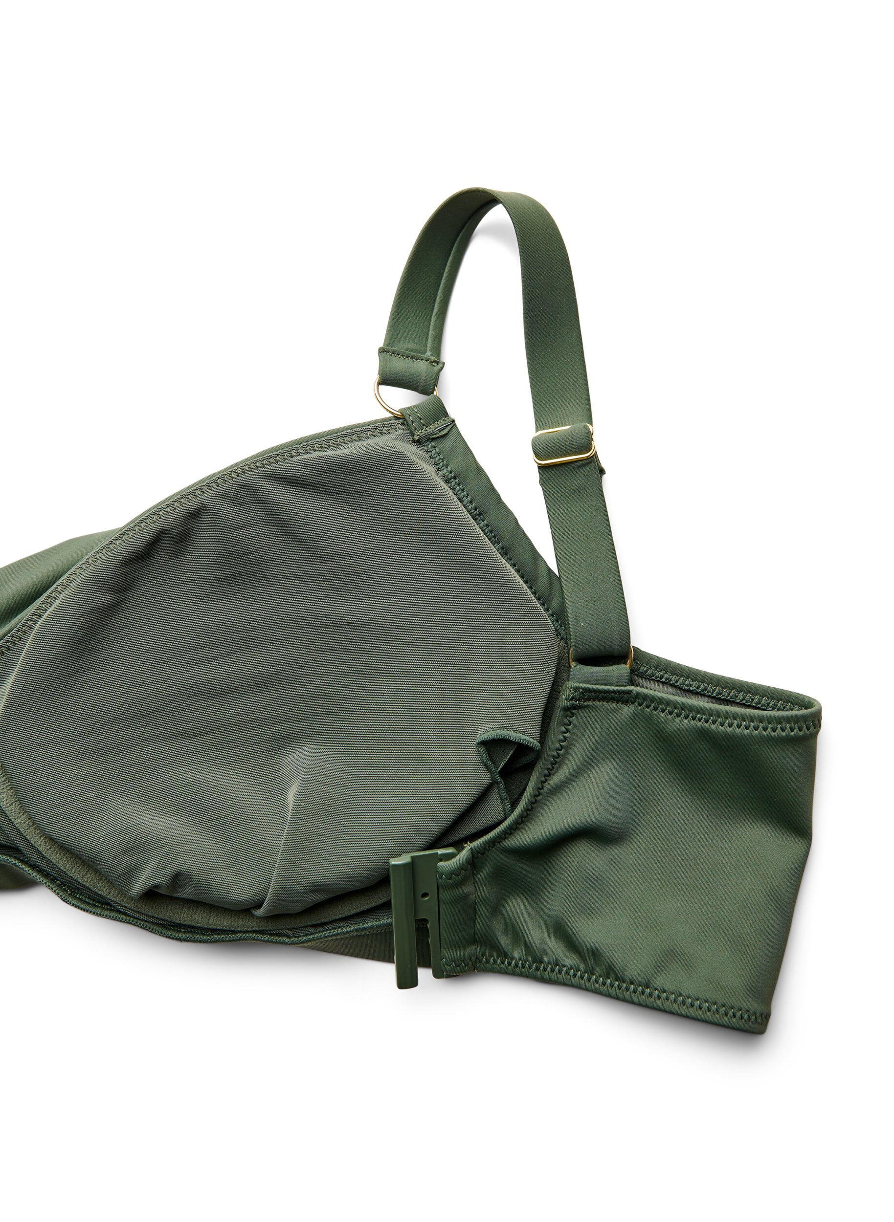 Zizzifashion Bikini bra with underwire and gold-coloured detail, Green, Packshot image number 3