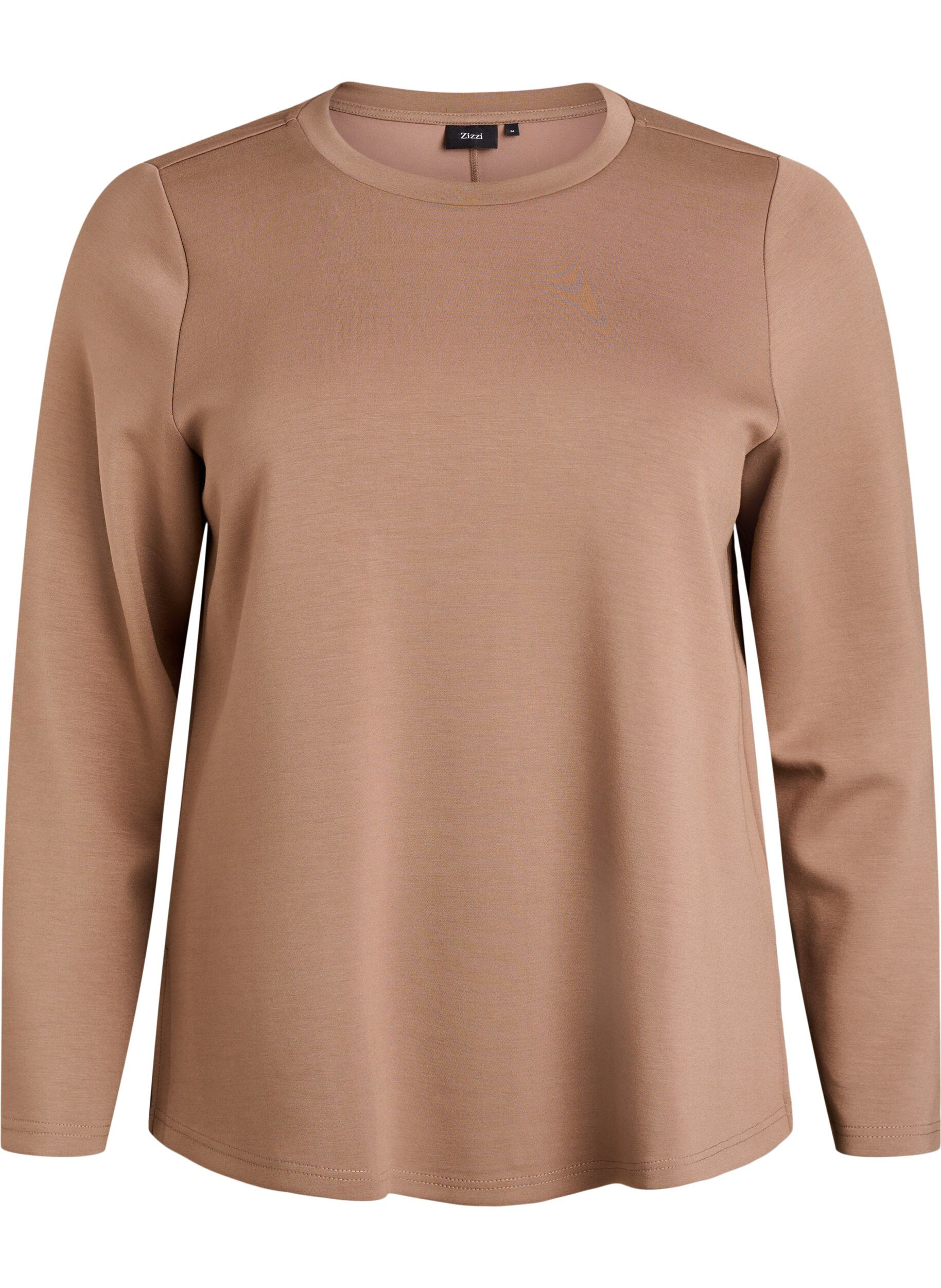 Jersey blouse with round neck