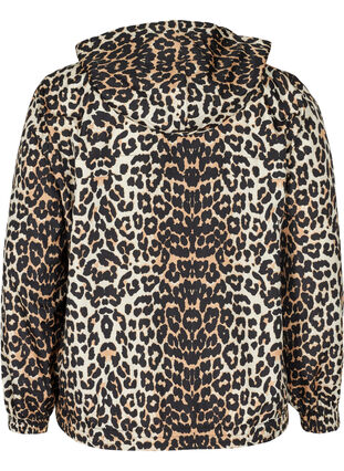 Leopard print sports jacket with a hood, Leopard Print, Packshot image number 1