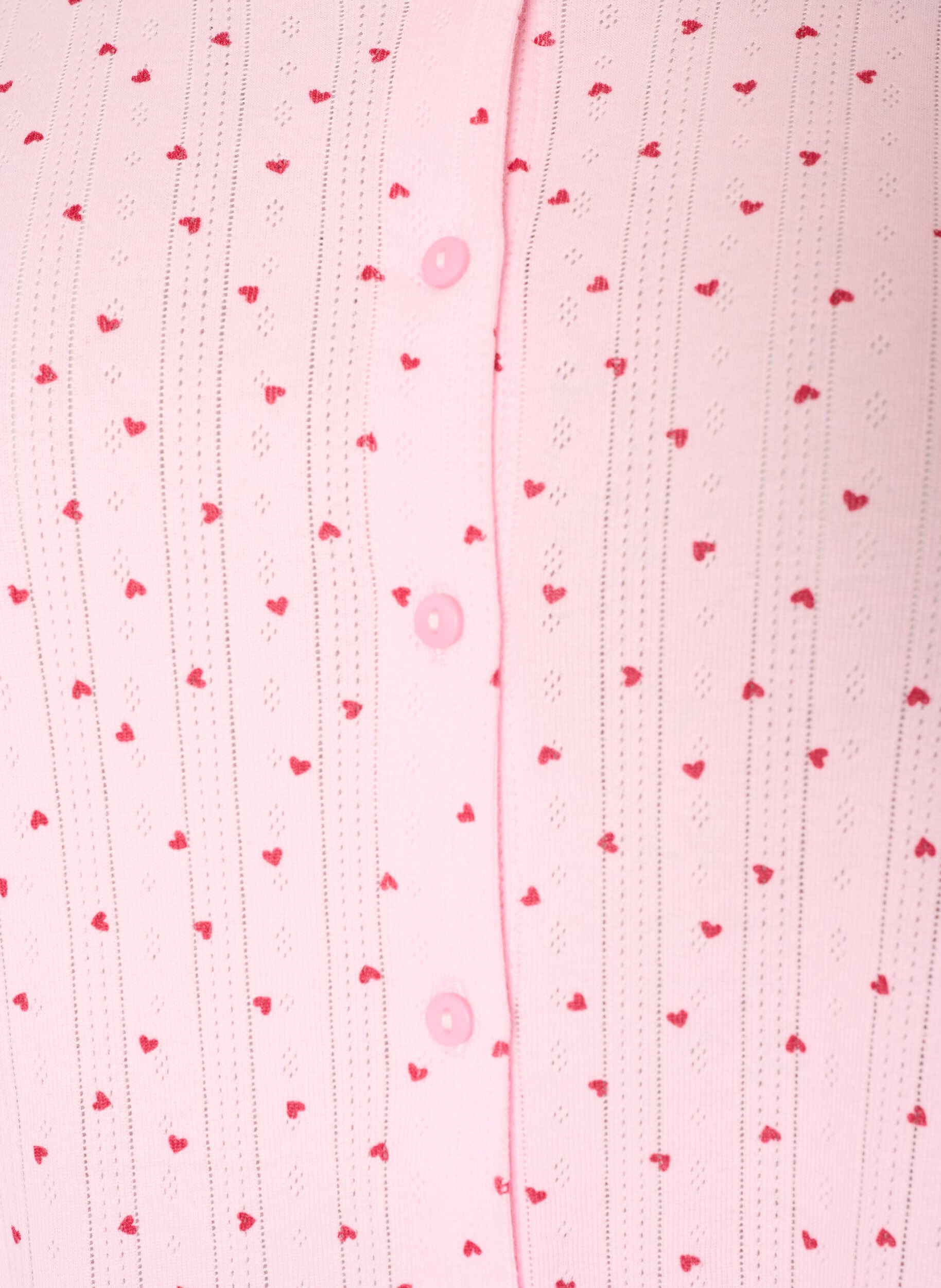 ZizzifashionCardigan in organic cotton with eyelet embroidery, Pink, Packshot image number 2