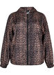 Leopard print sports jacket with a hood, Brown, Packshot image number 0