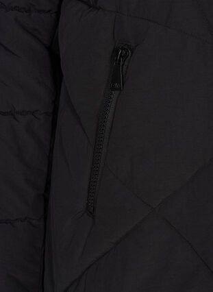 Short winter jacket with hood and pockets, Black, Packshot image number 3