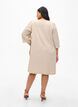 Striped dress with 3/4 sleeves, Camel Stripe, Model image number 1