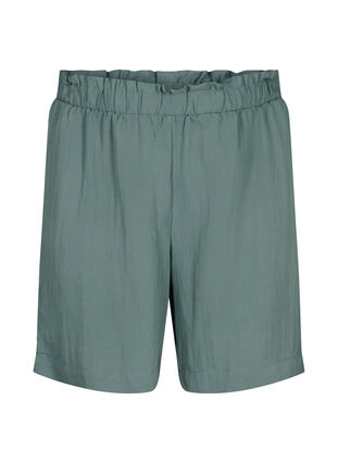 Loose shorts in viscose, Balsam Green, Packshot image number 0
