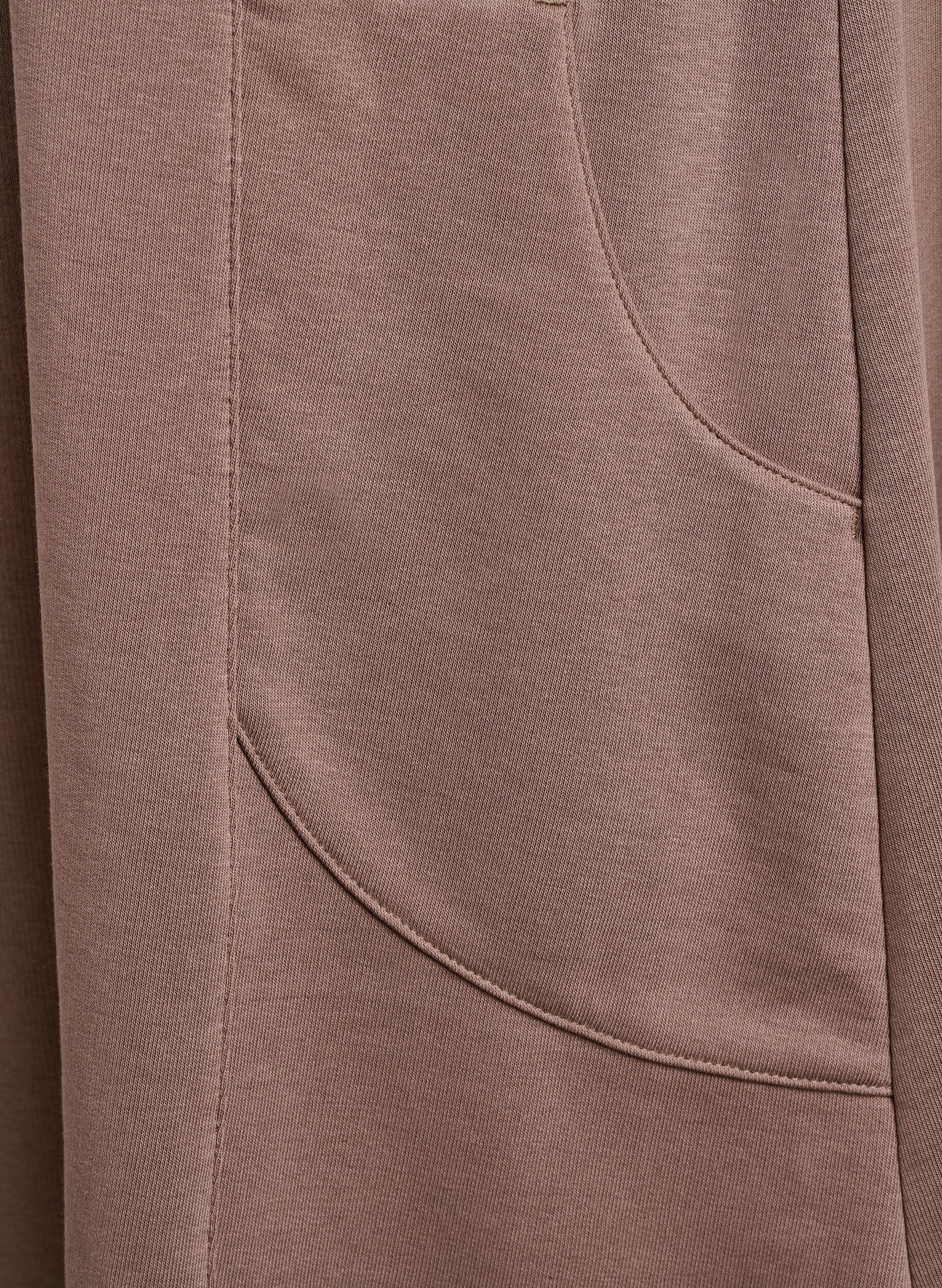 Zizzifashion Jersey dress with short sleeves and pockets, Brown, Packshot image number 3