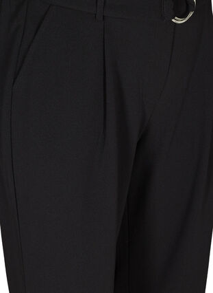 Trousers with a belt, Black, Packshot image number 2