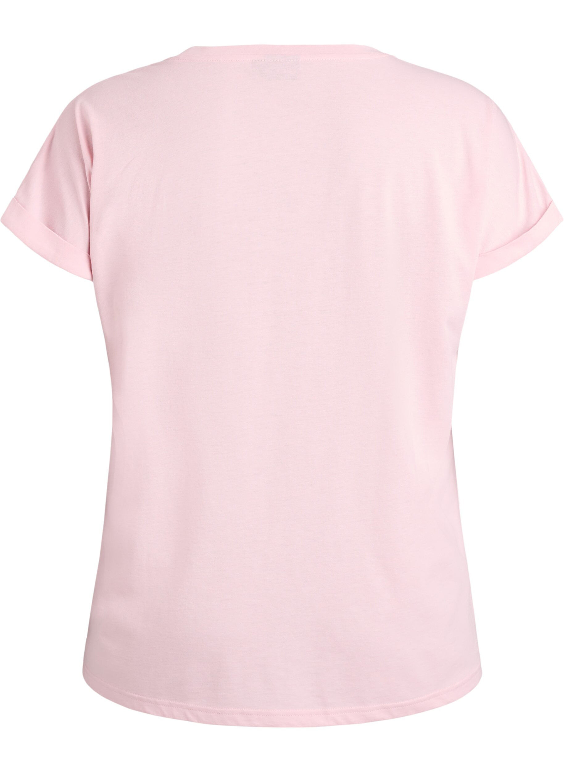 Zizzifashion Short sleeved cotton blend t-shirt, Pink, Packshot image number 1
