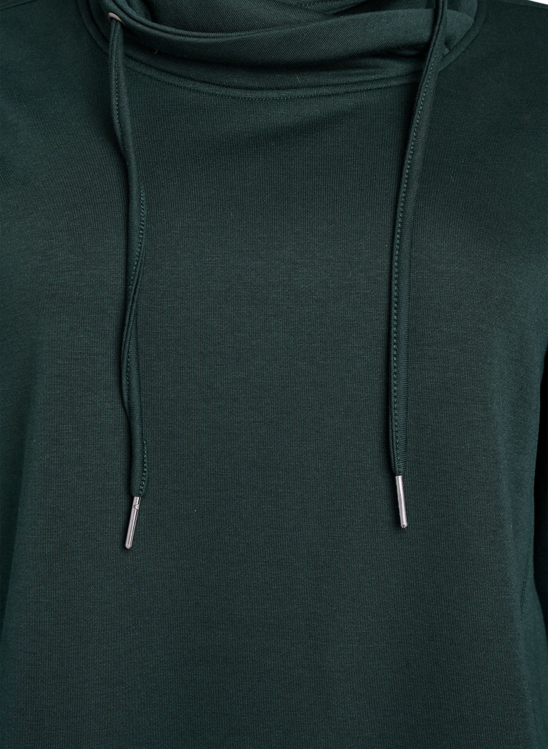 Zizzifashion Sweatshirt with high collar and pockets, Green, Packshot image number 2