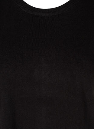 Knitted vest with slits, Black, Packshot image number 2