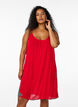 Solid colour strap dress in viscose, Red, Model image number 1