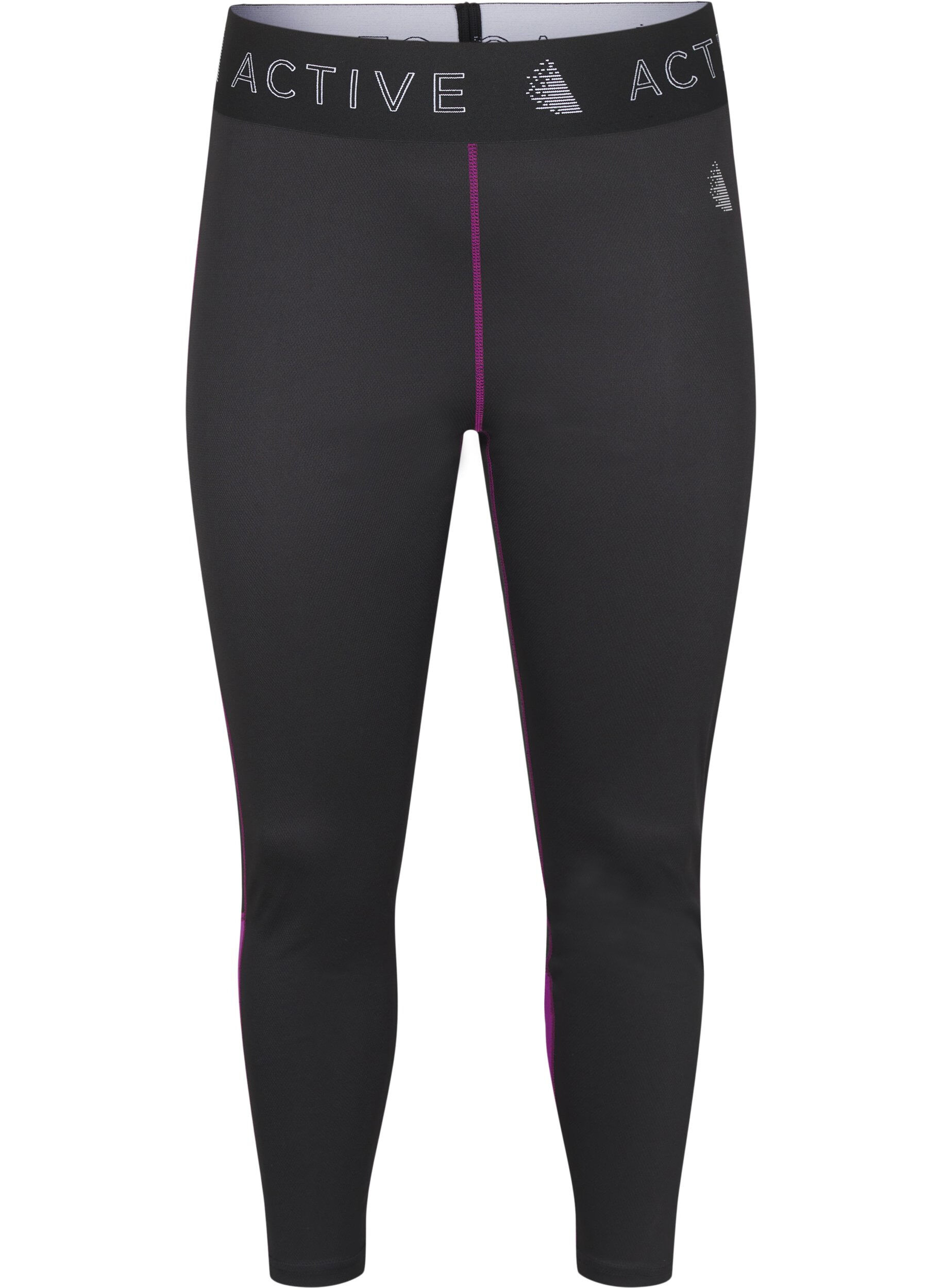 Zizzifashion Base layer bottoms with contrast details, Black w. Charisma, Packshot image number 0