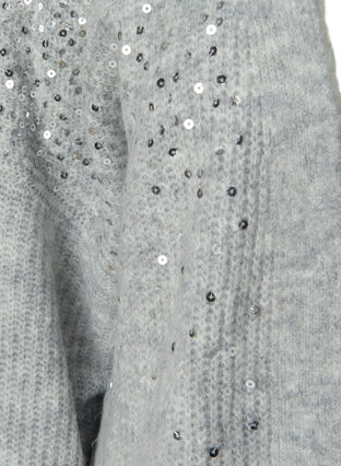 Knitted cardigan with sequins, Light Grey Melange, Packshot image number 2